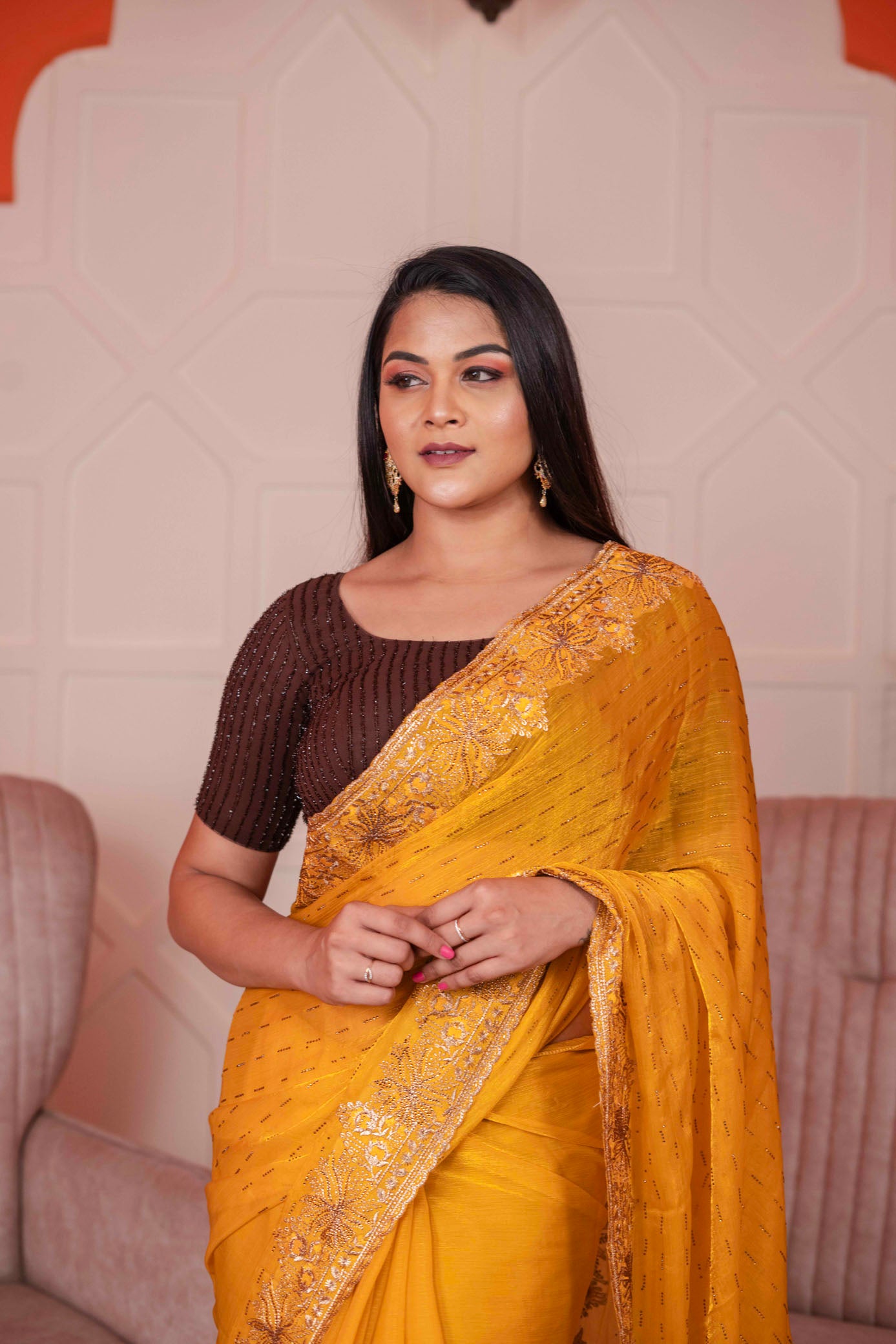 Soft Shimmer Chiffon Saree