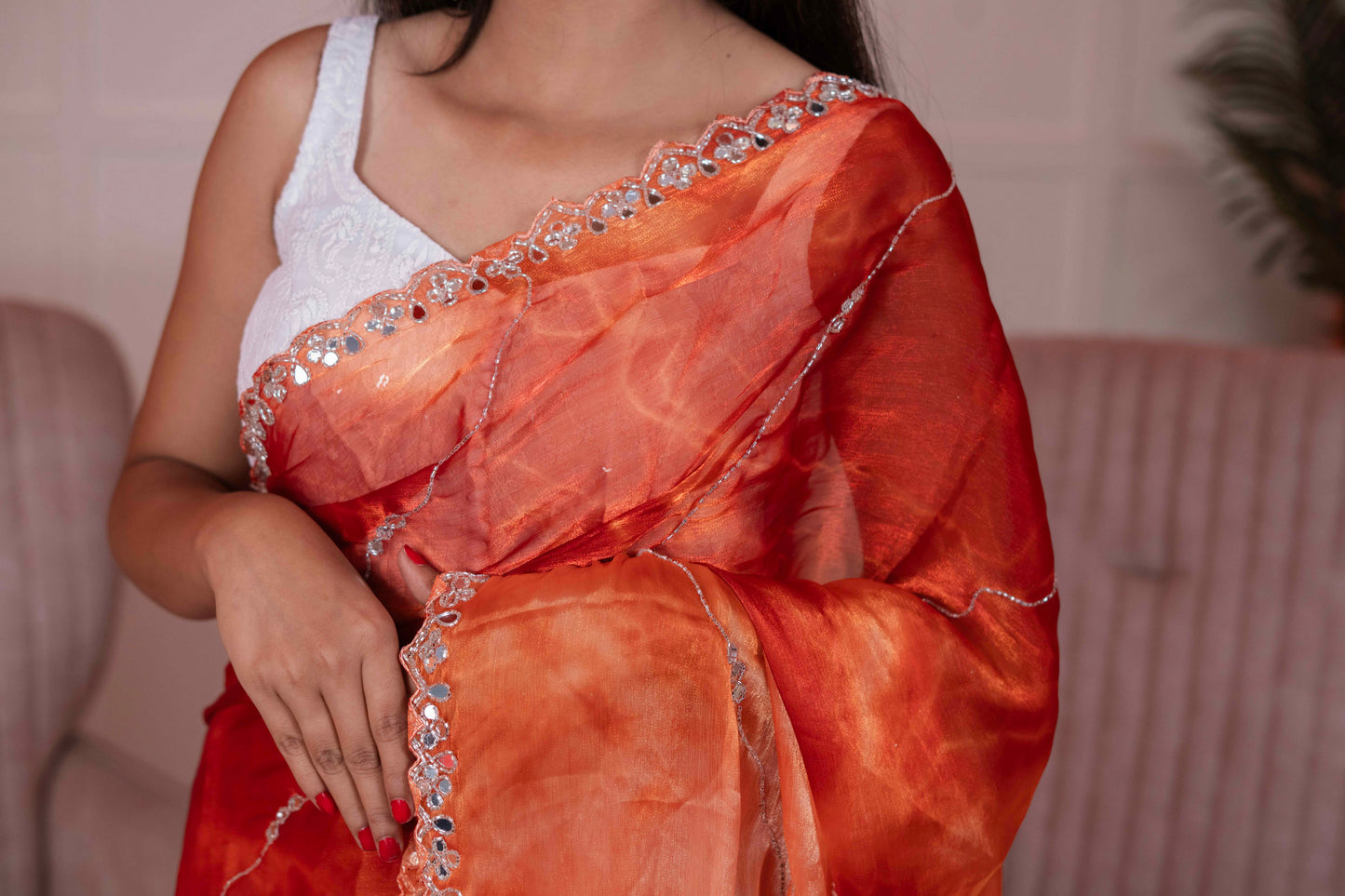 Glass Tissue Saree