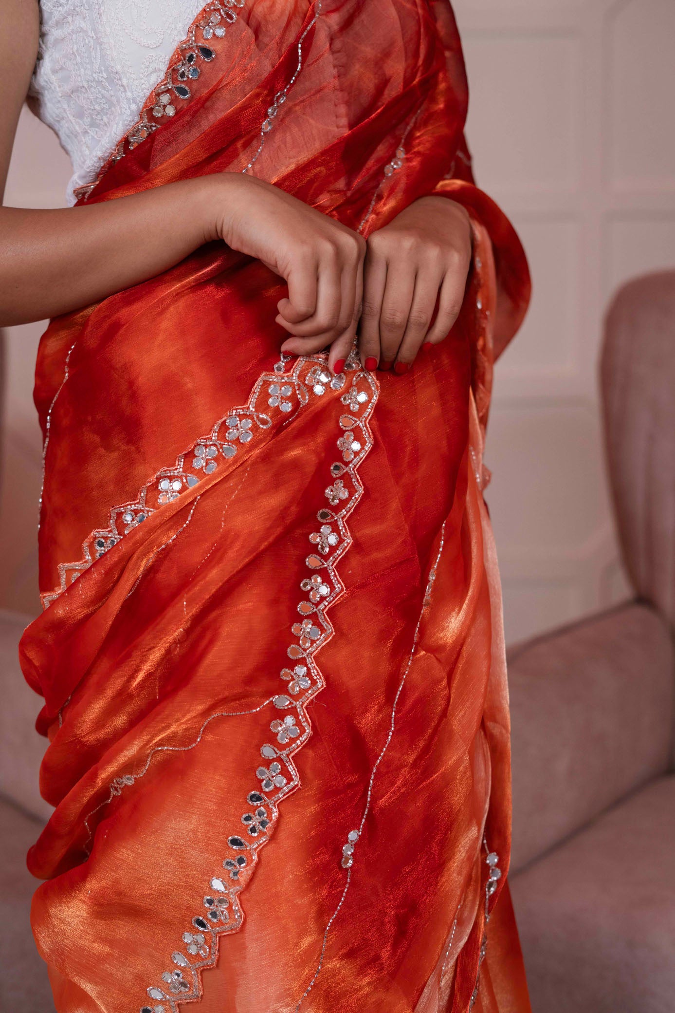 Glass Tissue Saree