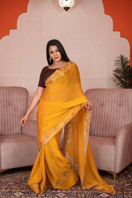 Soft Shimmer Chiffon Saree