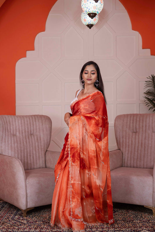 Glass Tissue Saree