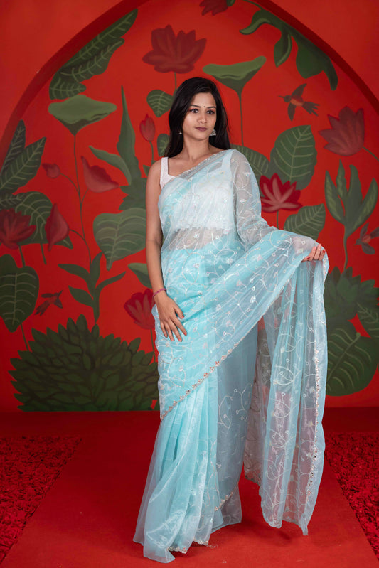 Glass Tissue Saree