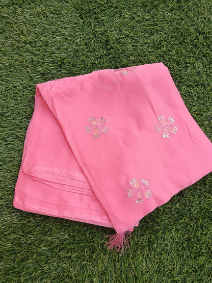 Pure Georgette Designer Saree
